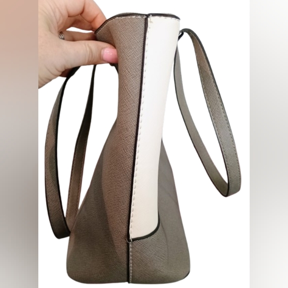 Elim & Paul Off-White Cream Gray Neutral Canvas Tote Bag - Picture 6 of 10